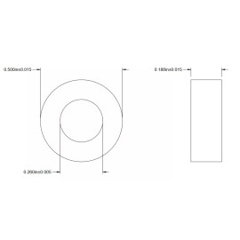 NYLON White Nylon Unthreaded Spacer, 1/2" OD, 1/4" ID, 3/16" Height (100 Pcs.)