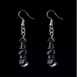 Unbranded Black Stone, Rock Style Dangle Earrings