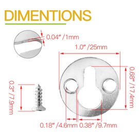 Piutouyar 48Pcs Round Keyhole Hangers, Picture Frame Shelf Keyhole Bracket Metal Keyhole Hanger Fasteners with Screws (Silver)