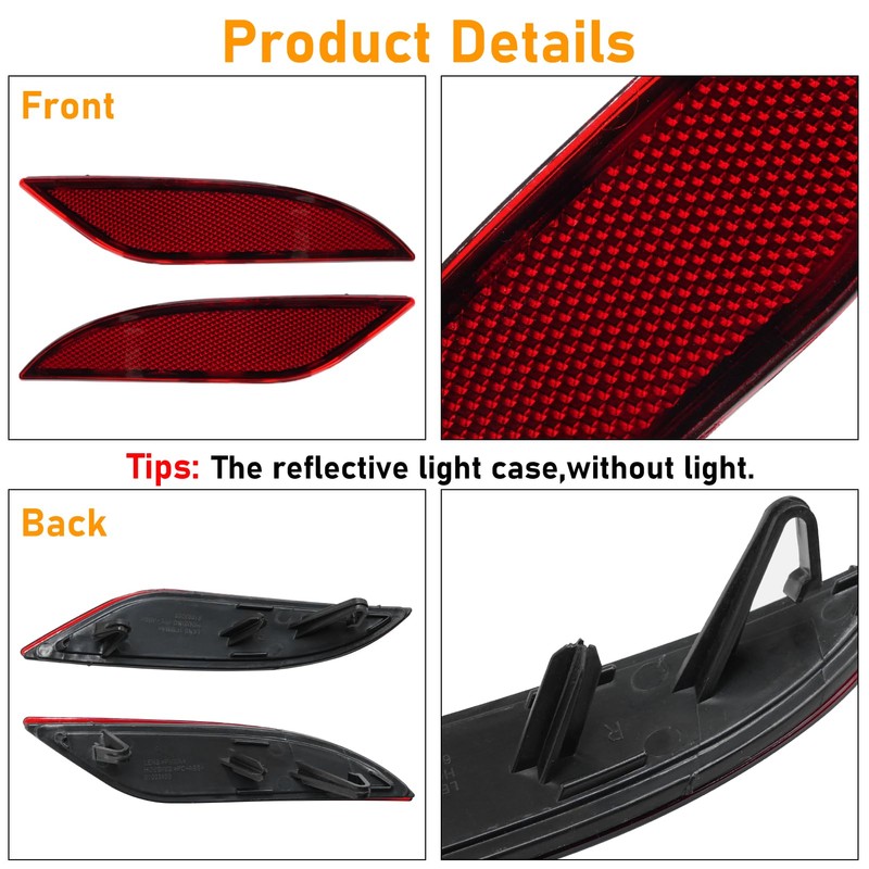Abodvu Compatible with Chevy Malibu Rear Bumper Reflectors 2016-2022,Left Driver