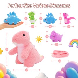 OUOZZZ Dinosaurs Stuffed Animals with 4 Babies Inside Plush Toys - Gift Present Toys for Girls Boys Kids Toddler