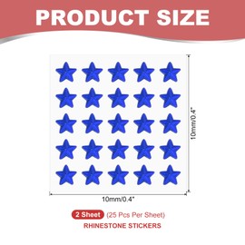 PATIKIL Star Gem Stickers 10mm, 2 Sheet Self Adhesive Acrylic Star Rhinestones Jewel Sticker Crystal Embellishment Sheet for Crafting Nail Decor Makeup DIY, Dark Blue