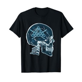 Skull Funny Billiards Pool Player Sports Snooker 8 Ball Men T-Shirt