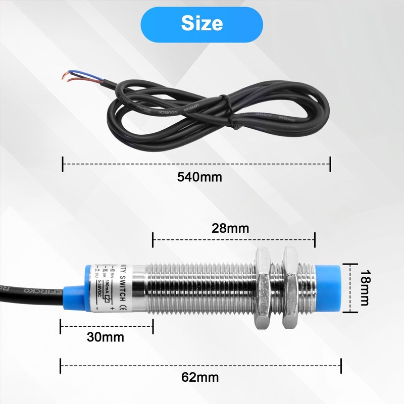 AYWHP 5PCS LJ12A3-4-Z/BX Inductive Proximity Sensor NPN 3-Conductor 6-36V DC,
