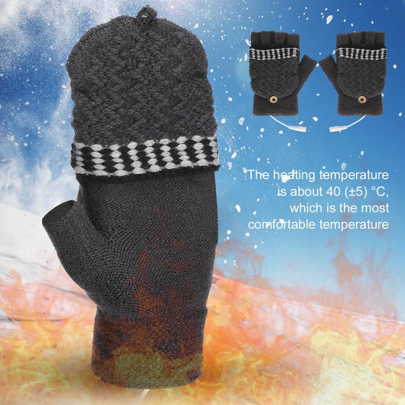 Rechargeable Heated Gloves USB Warm Laptop Glove Full Half Finger