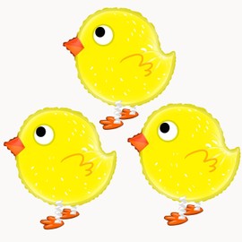 Walking Chicken Balloons|yellow walking chick balloons |walking animal balloons for birthday party Kids birthday Animal Theme Birthday Party Decoration supplies 3pcs