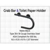 Grab Bar Toilet Paper Holder - Bathroom Safety Aid/304 Stainless