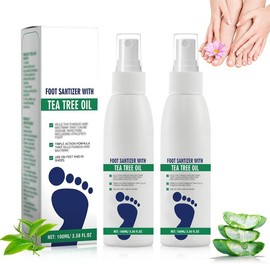 Ximonth Foot Sanitizer Spray with Tea Tree Oil,Clear Foot Sanitizer Spray,Tea Tree Oil Foot Spray, 100 ml/3.5 oz - Specification: 2 bottle