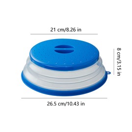 Collapsible Microwave Splatter Cover For Food With Silicone Mats, 10.5 Inch, Dishwasher-safe, Microwave Plate Cover With Steam Vent，BPA-Free Silicone & Plastic (1 PCS,blue)