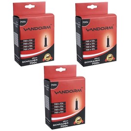 3 PACK Vandorm 700c x 32c - 45c Hybrid Bike Butyl Schrader Valve Inner Tubes
