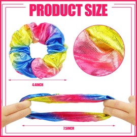 20 Pcs Sequin Scrunchies Shiny Metallic Hair Scrunchy Sparkly Hair Tie Ropes Mermaid Elastic Hair Bands Scrunchy Glitter Colors Rainbow Ponytail Holder Hair Accessories for Women Girls (Vintage Style)