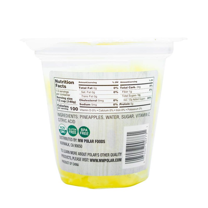 MW Polar Snack Cup, Pineapple Tidbits in Light Syrup, 7