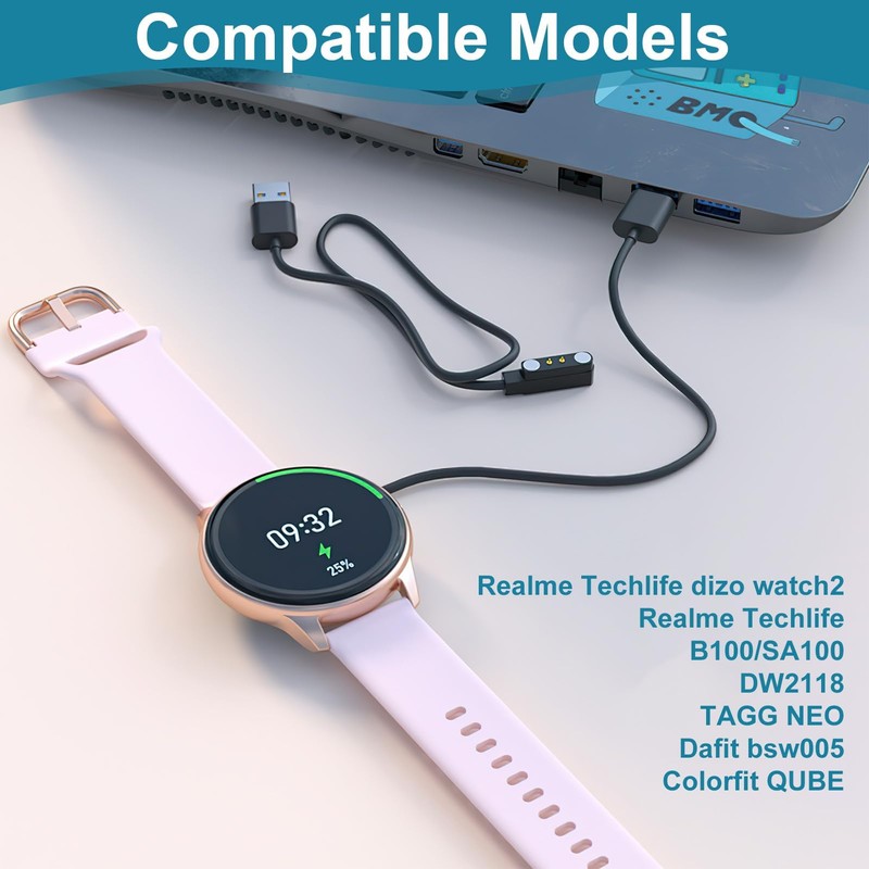 CJMUQHEHH Pack of 2 Universal Smartwatch Charging Cable Magnetic Smart