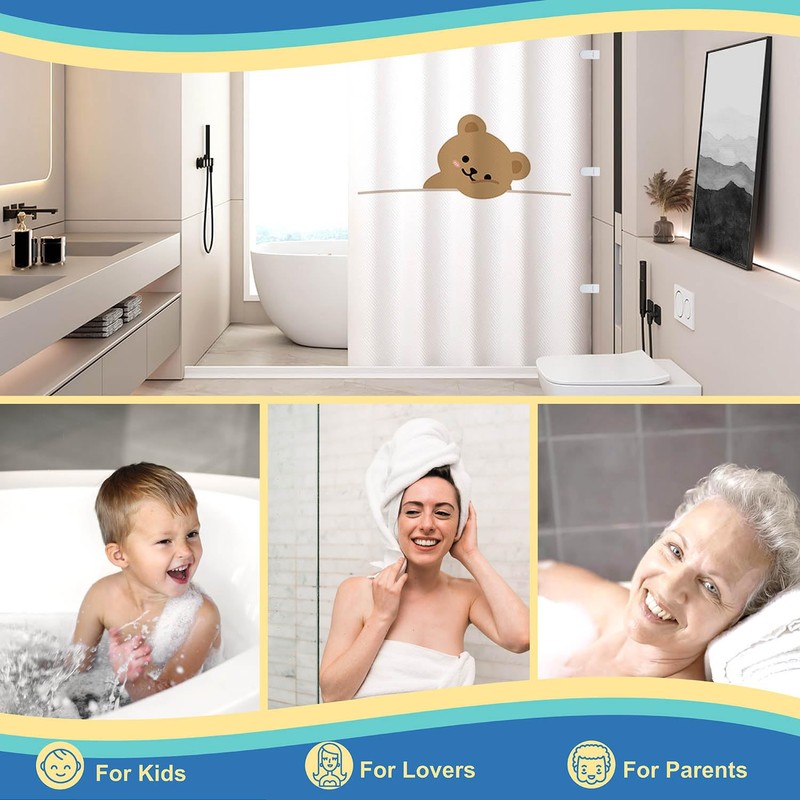 Kingwee Thumb Shower Curtain Clips, Shower Splash Guard Holders, Bathtub