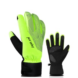 Winter Cycling Gloves Men Women Ski Gloves Waterproof Touch Screen Non-Slip Full Finger Gloves for Running, Driving, Cycling