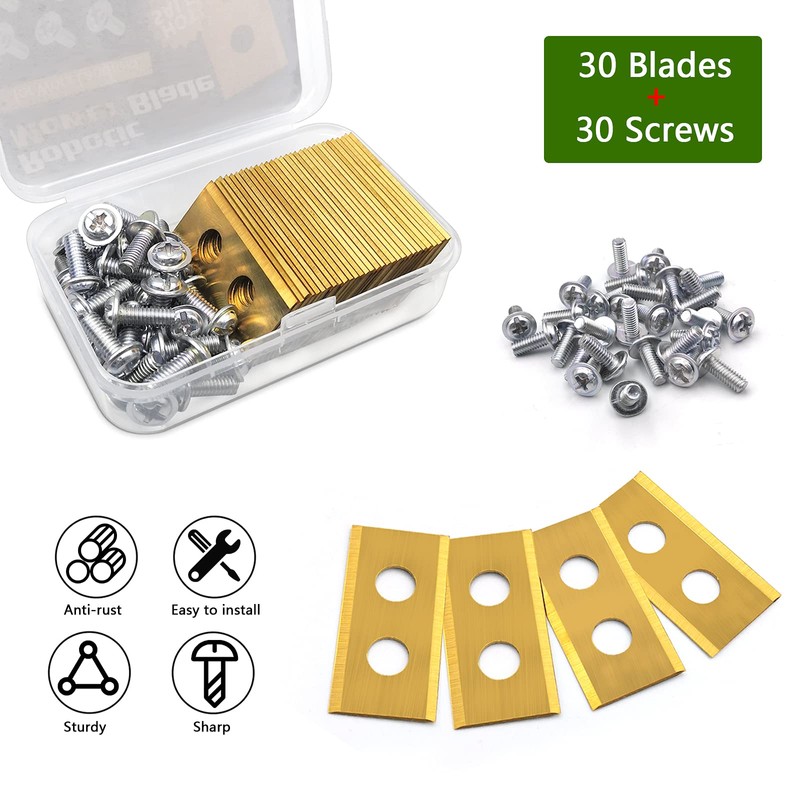 LURICO Robotic Lawnmower Blade, 30 x Premium Titanium Replacement Blades,