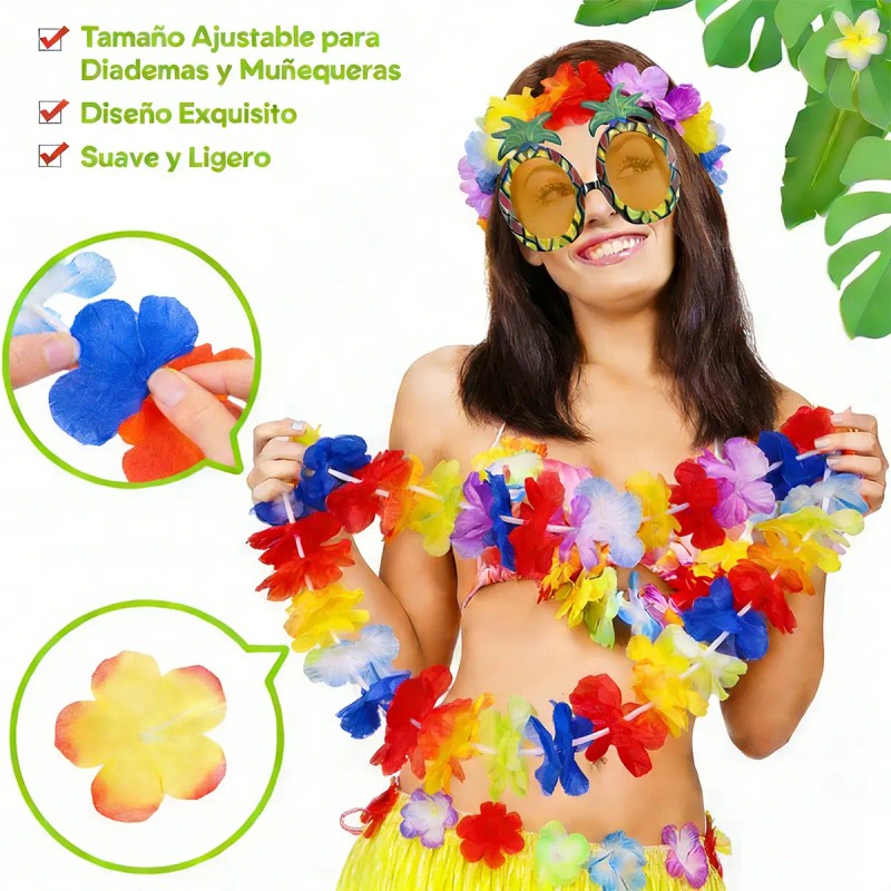 Conjunto De Traje De Danza Hula Hawaiana Amarilla De 8