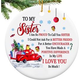 Sister Christmas Ornaments 2024,Sister Ornament for Christmas Tree,Best Sister Gifts from Sister,Sister Ornament Gifts for Sisters,Friends Xmas Ornaments Friendship Gifts for My Sister Women