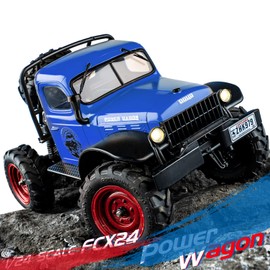 EAZYRC x FMS FCX 1/24 RC Semi Truck RTR, 4x4 RC Crawler for Sandland Desert Dirt Road for Men Boys with Battery, LED Light,Transmission and USB Charger