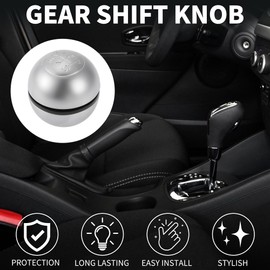 X AUTOHAUX 6 Speed Manual Gear Shifter Knob for Alfa Romeo Giulietta | Front Automotive Gearbox Stick Shifter Lever Knob Black Silver Tone 1 Pcs