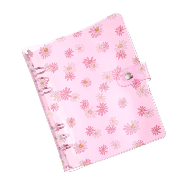 PATIKIL A5 Flower Clear Binder Cover, Soft PVC Loose Leaf