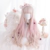 Eileen Long Curls, Beige x Pink Wig, Perm, Full Wig,