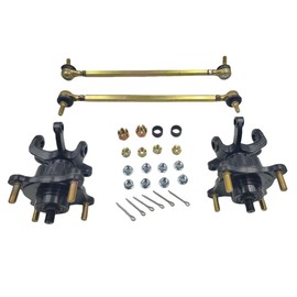 ZTDZZH Front Wheel Steering Assembly For 50cc - 100cc water-cooling ATV .include：Right and Left Spindle ，Right and Left Tie Rod End，Right and Left Wheel Hub and Drum.