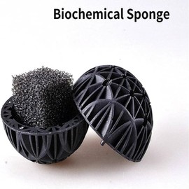 50Pcs Aquarium Filter, Bio Balls Filter Media Bio Porous Filter Biochemical Ball with Cotton Aquarium Pond Filter Material(16mm)