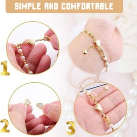 WHYCNJL Pack of 2 Heart Magnetic Clasp Chain with 2 Magnetic Buckles in Heart Shape 925 Sterling Silver Bracelet Clasp Magnetic Clasp for Chains Necklace Bracelet DIY Jewellery Making Accessories