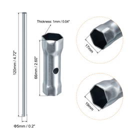 uxcell 17-19mm Ignition Spark Plug Spanner Dual-Ended Wrench Hex Socket 5 Pcs