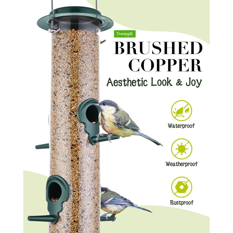 TrampgiK Bird Feeders Premium Hard Metal for Wild Bird Feeder