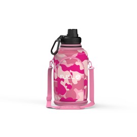 Fuel24 Carrier Sleeve for Stainless Steel Jug - 2,2L, 1.3L Style & Colour Options WATER BOTTLE NOT INCLUDED (Camo Pink, 1.3L)
