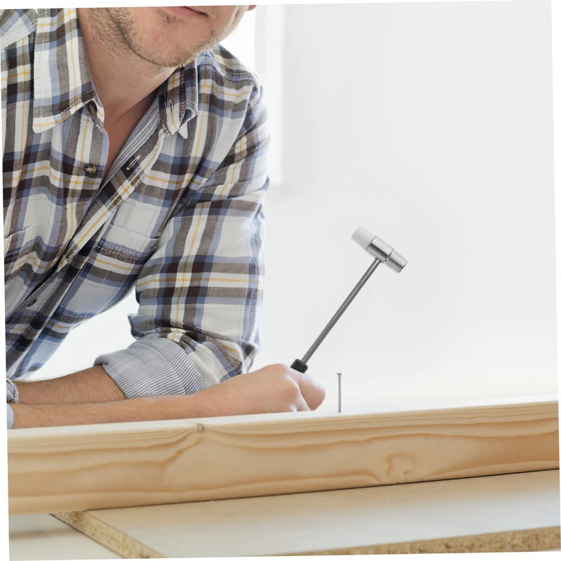 jojofuny 4pcs Metal Mini Multifunction Hammer Soft Hard Mallets for