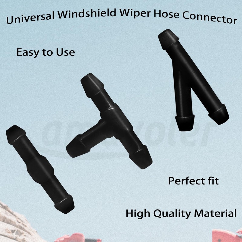 Amavoler Universal Windshield Wiper Hose Connector. (6 T+ 6 Y+