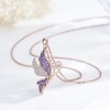 TwoAnts Butterfly Necklace 925 Sterling Silver Full of Zircon Pendant