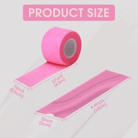 EZ Tattoo Machine Covers with Grip Tapes - 9PCS (1inch x 5 Yard) Pink Tattoo Grip Wrap with 200pcs (2.0 inch X 6.4 inch) Pink Tattoo Pen Machine Covers Tattoo Supplies