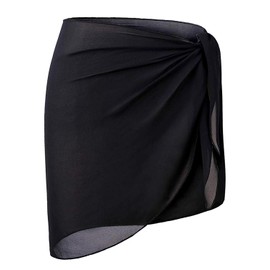 OmicGot Maxi falda de traje de baño para mujer, A05-negro-corto, XX-Large-3X-Large