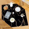 Tablecloth Black and Gold Middle Runner Modern Tablecloths with Marble