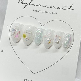 White Beach Handmade Nail Tips Nail Tips - Ballerina / 화이트비치 수제네일팁 네일팁 - 발레리나