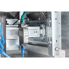 DIGITUS PoE Überspannungsschutz - bis 10 kV - 2X RJ45-Port - PoE++ - DIN-Schienenmontage - IP40 Schutzart - 10/100/1000Mbps