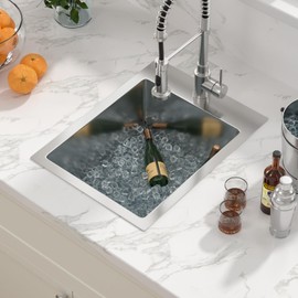 Sarlai 15 Drop Bar Sink -15" x 20" Bar Sink Topmount 16 Gauge Stainless Steel Single Bowl Deep Basin Bar Prep Small Kitchen Sink Basin