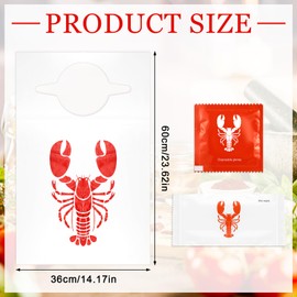 Umigy 200 Pcs Disposable Adults Crawfish Lobster Bibs Boil Seafood Party Supplies Include 50 Lobster Bibs Bulk 50 Wet Wipe 100 Pairs of Plastic Disposable Gloves for Crab Seafood Fest Party