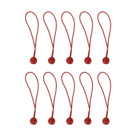 WDONAY 8 Inches Ball Bungee Cords Outdoor Camping Shelter Cargo Projector Screen Tent Poles Heavy Duty Tie Downs 10 Pcs（Red）