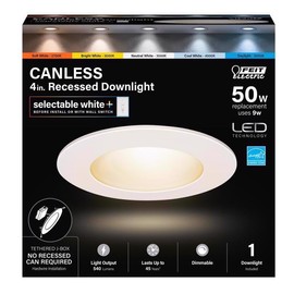 Feit Electric White 4 in. W LED Canless Recessed Downlight 9 W