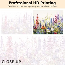 TUMOVO Flowers Paint by Number for Adults, Garden Paint by Numbers, DIY Oil Painting on Canvas, Floral Paint by Number with Brushes and Pigment, Natural Elegance Oil Painting, 16x20 Inch, Frameless