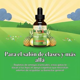GROTTES- Líquido Omega 3 EPA DHA para Niños Vegano Orgánico Omega 3 para Niños Cerebro Ojo y Desarrollo de Cuerpo Completo