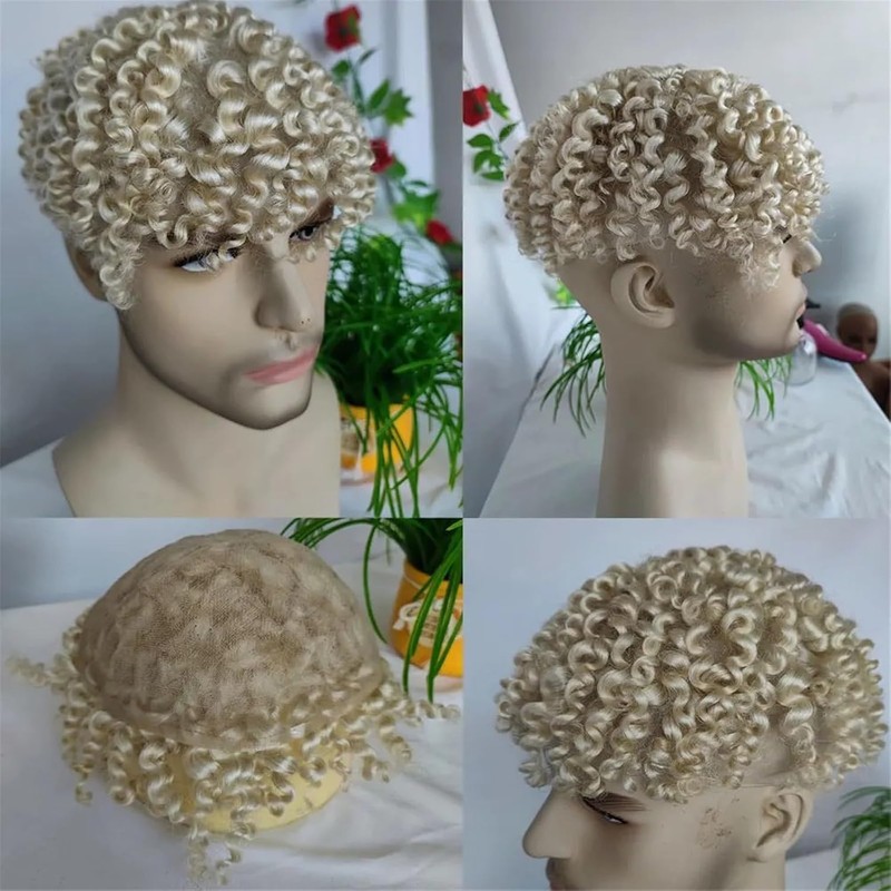 Postizos Reemplazo de cabello humano real tupé encaje completo for