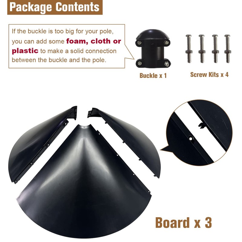Garbuildman Squirrel Baffle for Bird Feeder Pole, Outside Pole Mount