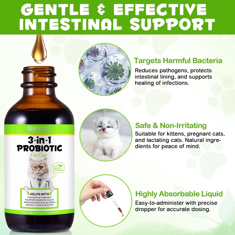 ACYAHAOCA Cat Probiotic, Probiotics for Cats, 3 in 1 Cat