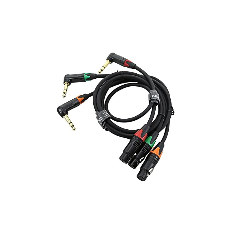 SWAMP Colour Coded XLR female to TRS Right-Angle Cables -